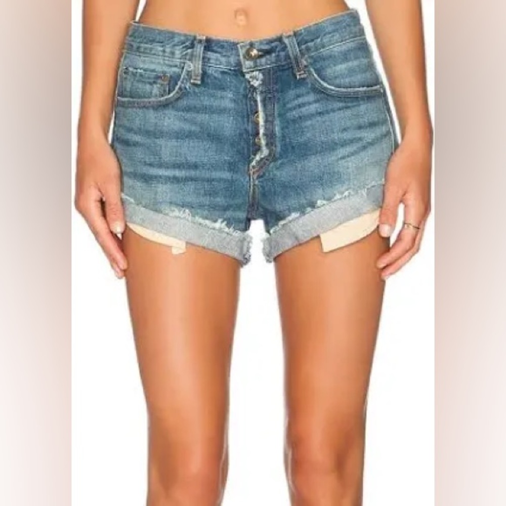 Rag and bone Marilyn high rise button shorts
